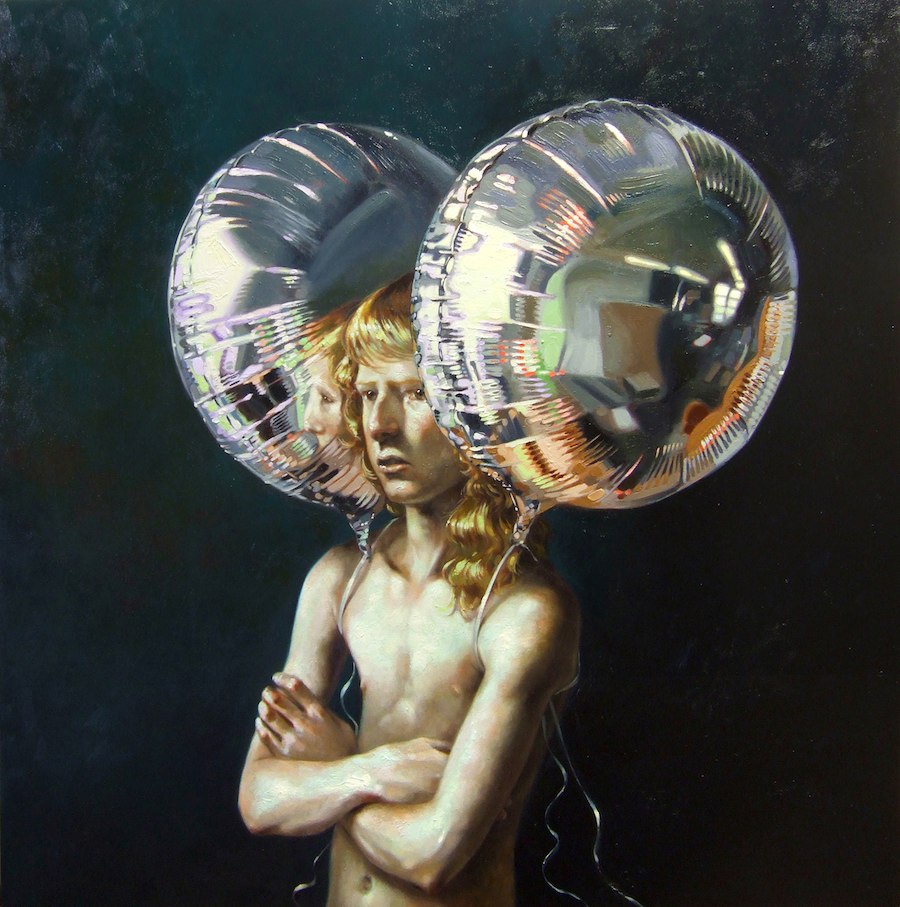 Boy Between Balloons, 2008
Oil on canvas
48 x 48 inches
Courtesy of the artist and P.P.O.W Gallery, New York