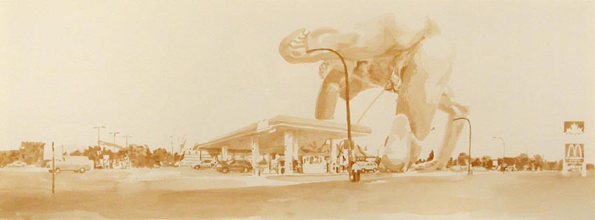 Getting Back to Nature III, 2005<br />
Piss, vinegar (Balsamic), and motor oil on paper