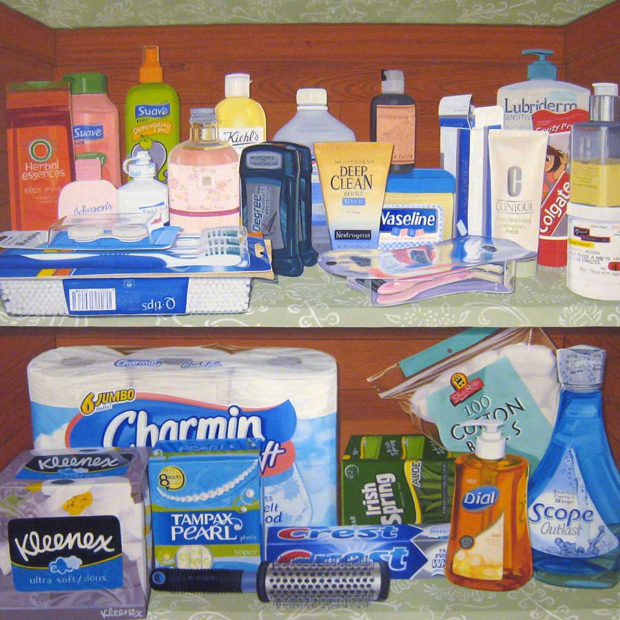 ROHRER, Jessica 
Bathroom Closet 
2011
oil on panel
13 x 13 inches