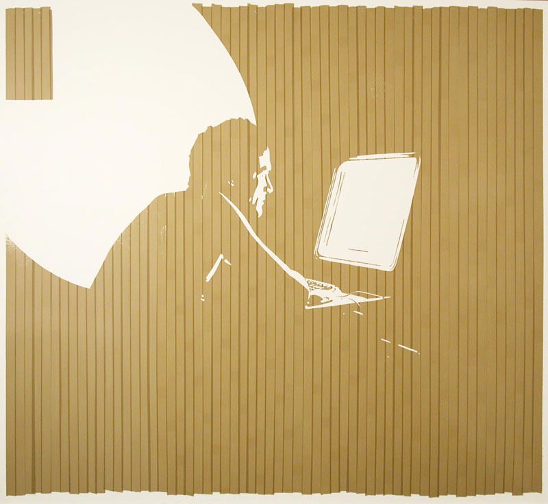 From the Man at Computer series, 2007<br />
Packing tape on paper