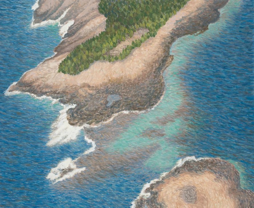 Barred Harbor, Isle au Haut, ME II, 2012. Oil on linen, 44 x 53.25 in.