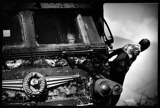 Armenia, Lake Sevan 2004, Train driver and son