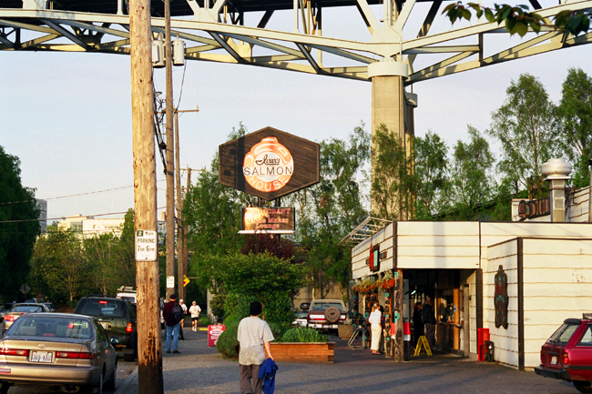 <b>Ivars</b><br />When I was a kid, Ivar Johan Haglund was Seattle’s patron saint of terrible puns, goofy commercials, and pyrotechnics. His chain of seafood restaurants issued an annual “fishcal statement,” each outlet had a framed picture of Haglund over the words “Our Flounder,” and his television spots made the “dancing clams” local celebrities. When the city couldn’t afford an Independence Day celebration in 1964, Haglund put one on himself, and the “Fourth of Jul-Ivar’s” fireworks show lives on to this day.<br /><br />
This particular Ivar’s has a take-out window and a great system for ordering: no system whatsoever. Patrons are instructed to go up to the counter and just bellow out what they want rather than queuing up in a line. <br /><br />Mileage: 3.9 of 6.0
